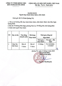 DANH SÁCH NGƯỜI THỰC HÀNH KHÁM BỆNH, CHỮA BỆNH TẠI CƠ SỞ BỔ SUNG TÍNH TỚI THÁNG 3.2026